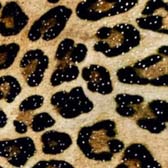 Leopárd mintás és apró ezüst pöttyös fürdőruha anyag - LEOPARD